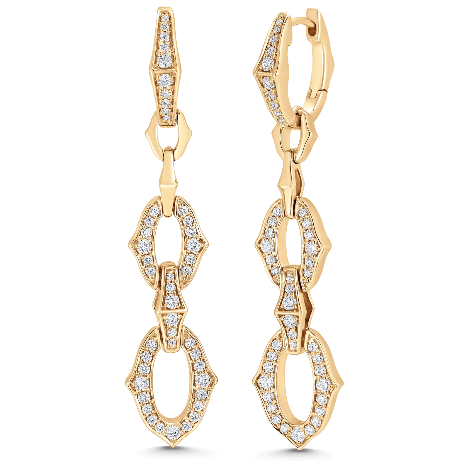 0.70 TCW Round Moissanite Diamond Link Drop Earrings