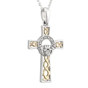 10k Gold & Diamond Irish Love Cross