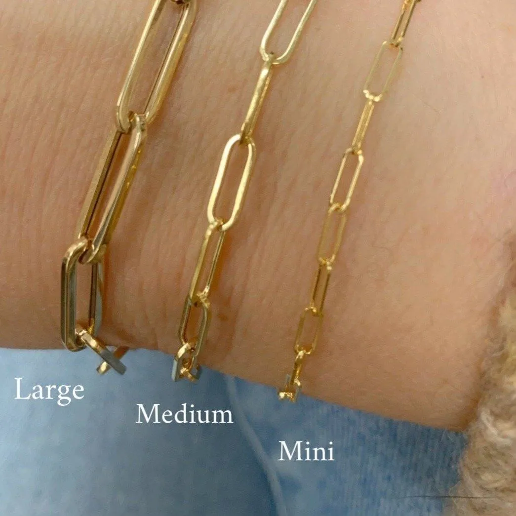 10K Gold Medium Paper Clip Bracelet