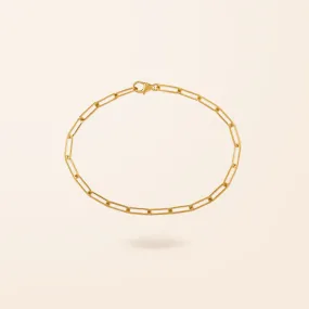 10K Gold Medium Paper Clip Bracelet