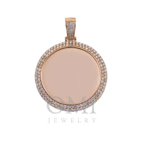 10K GOLD ROUND DIAMOND CIRCLE PICTURE PENDANT 2.65 CT