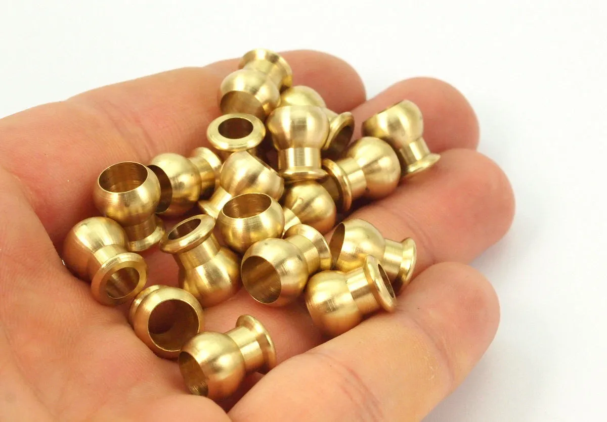 12 Raw Brass Industrial End Caps, Findings, (11x10x9 Mm) D0160