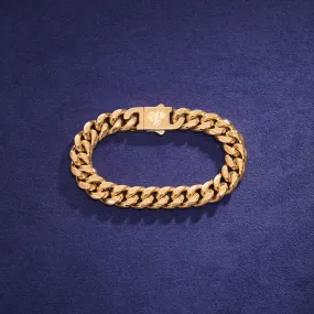 12mm Miami Cuban Link Bracelet in Yellow Gold