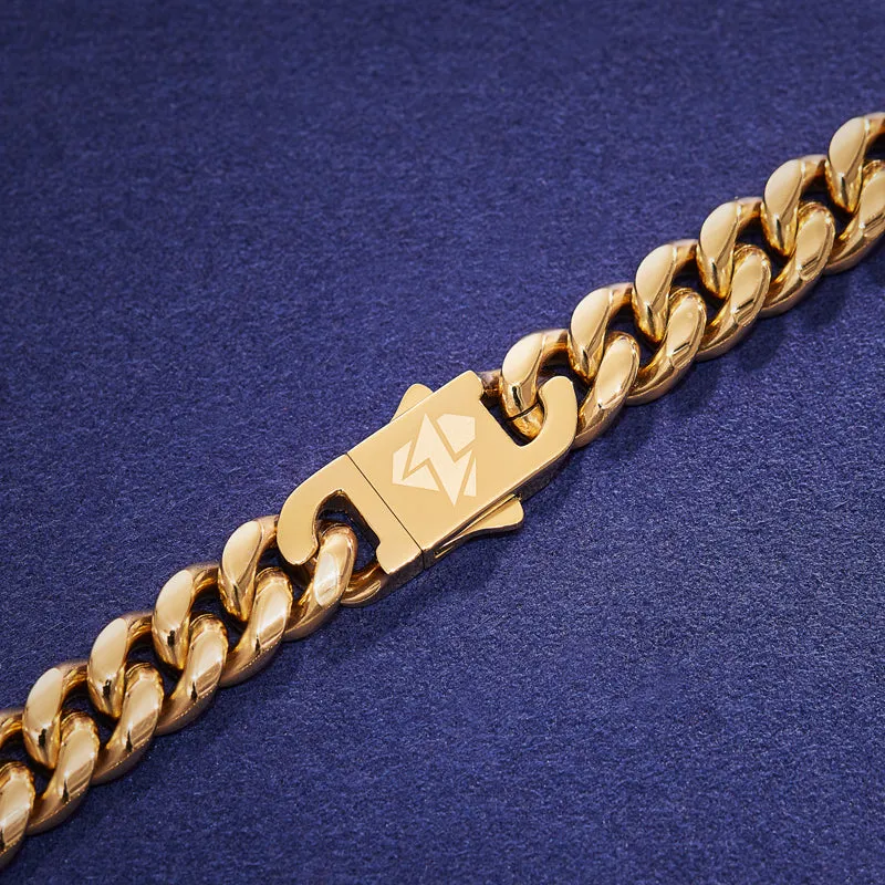 12mm Miami Cuban Link Bracelet in Yellow Gold