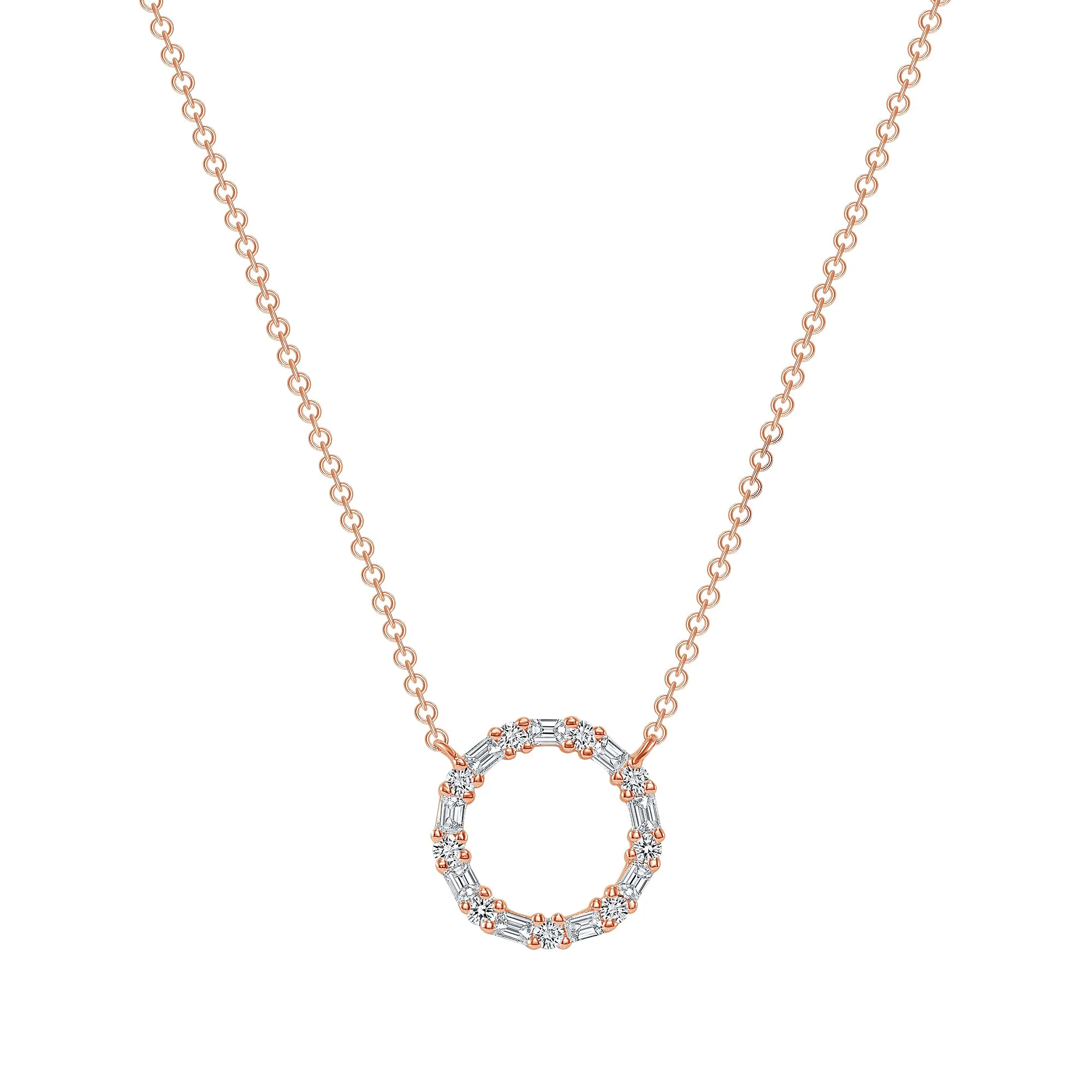 14K Gold Diamond Circle Pendant