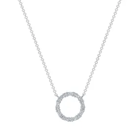 14K Gold Diamond Circle Pendant