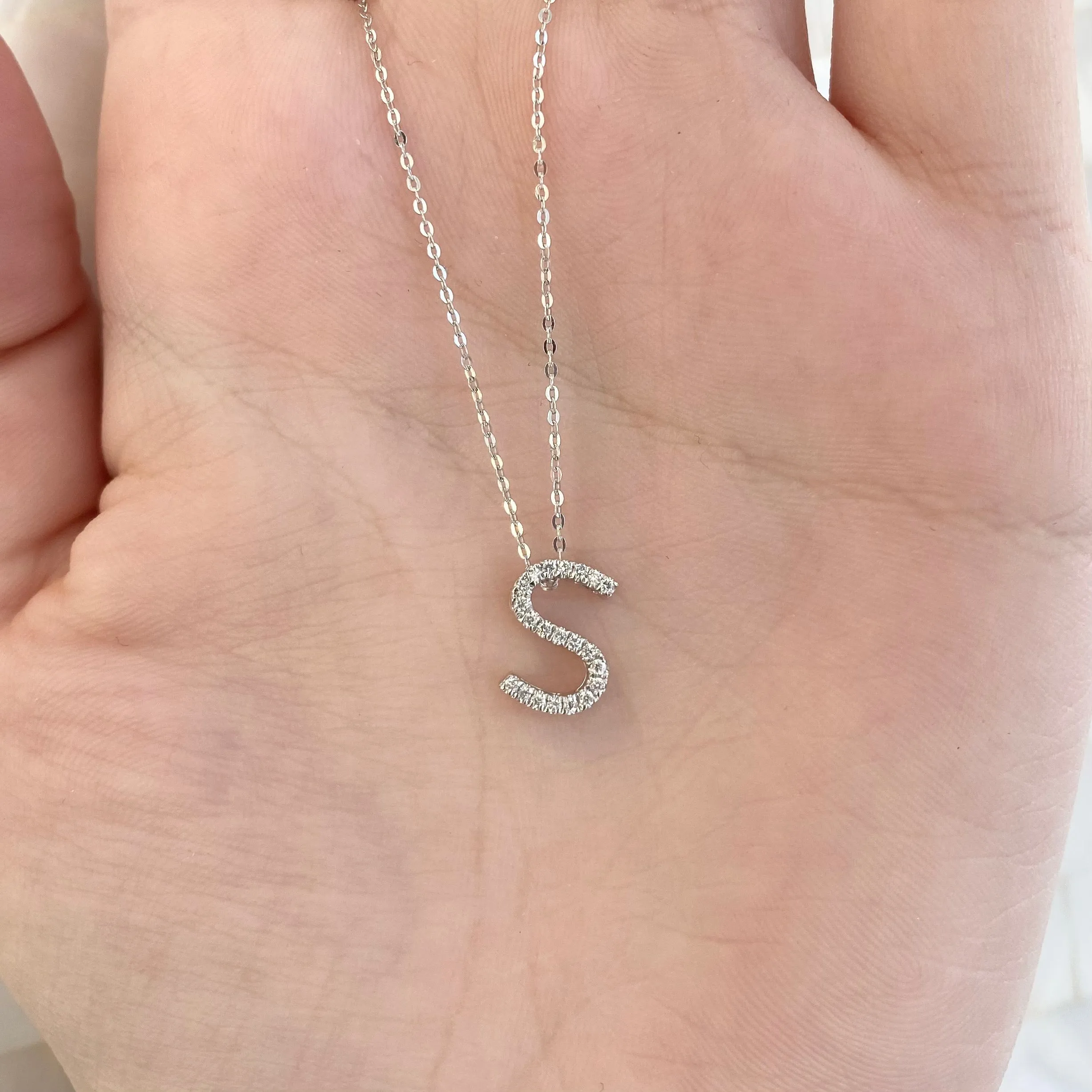 14k Gold Diamond Letter Pendant