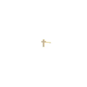 14k Itty Bitty Pavé Diamond Cross Stud