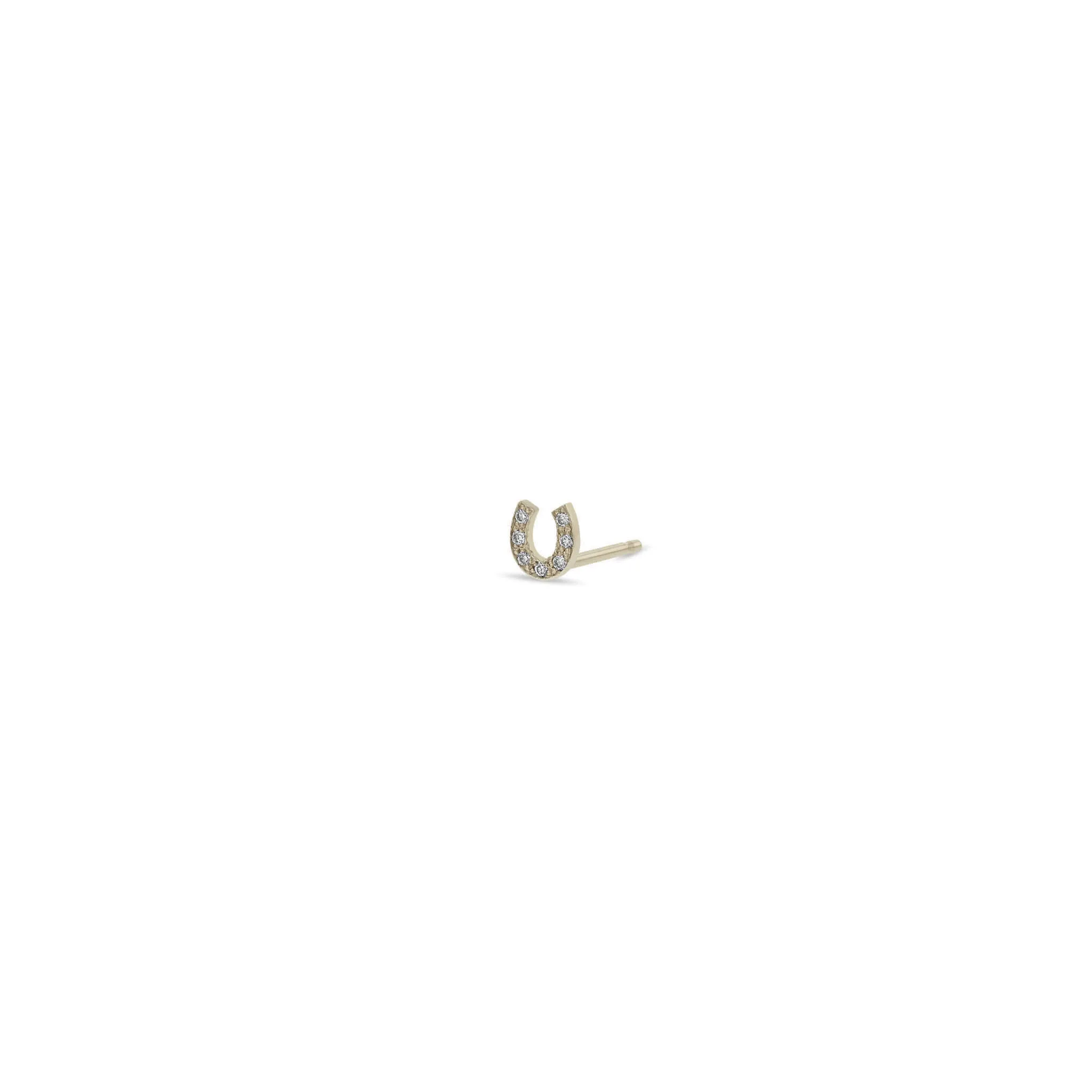 14k Itty Bitty Pavé Diamond Horseshoe Stud