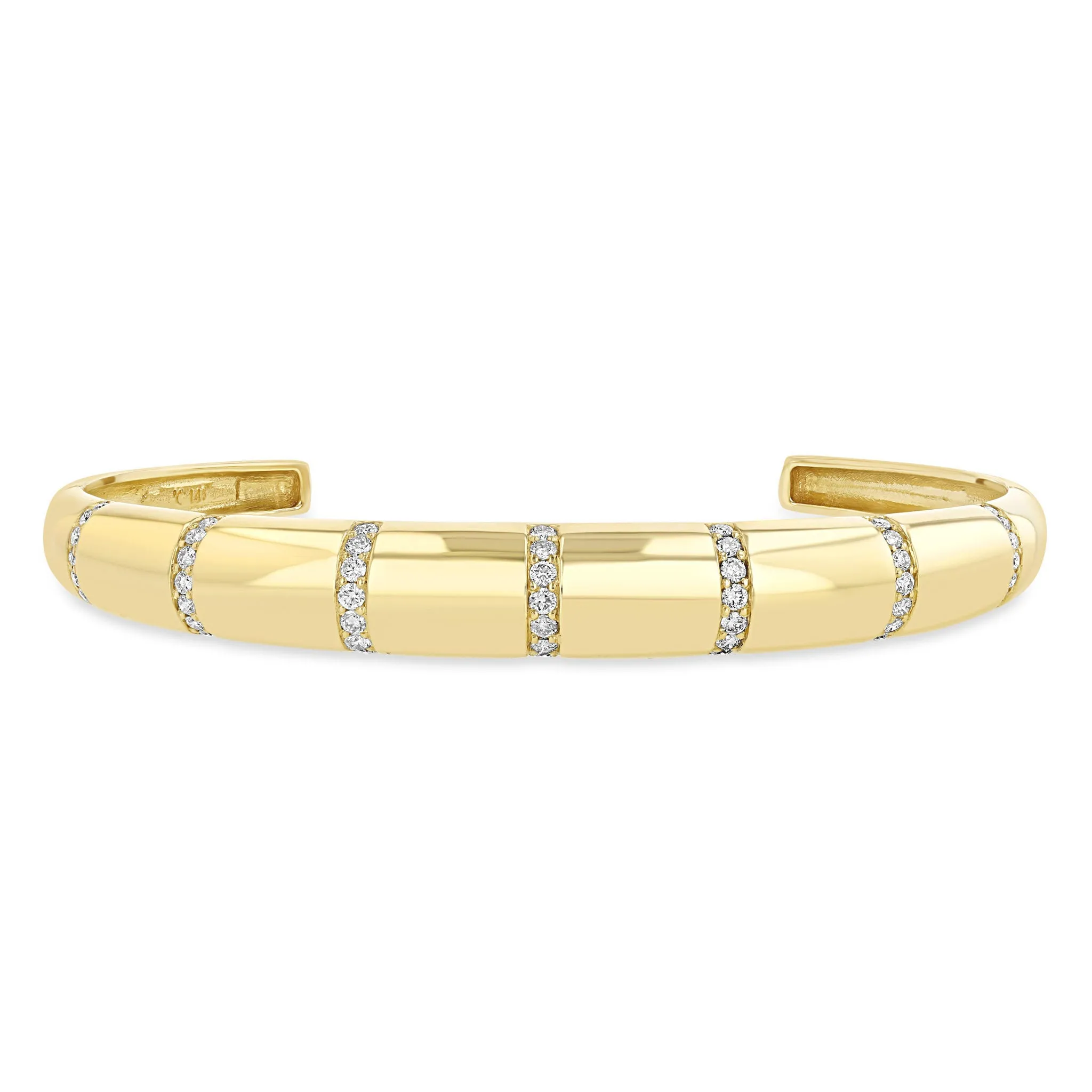 14k Pavé Diamond Banded Small Aura Cuff