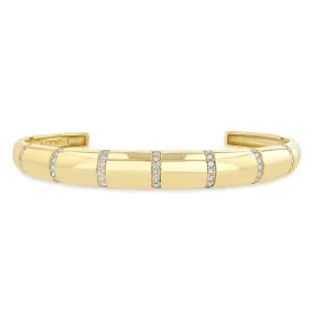 14k Pavé Diamond Banded Small Aura Cuff