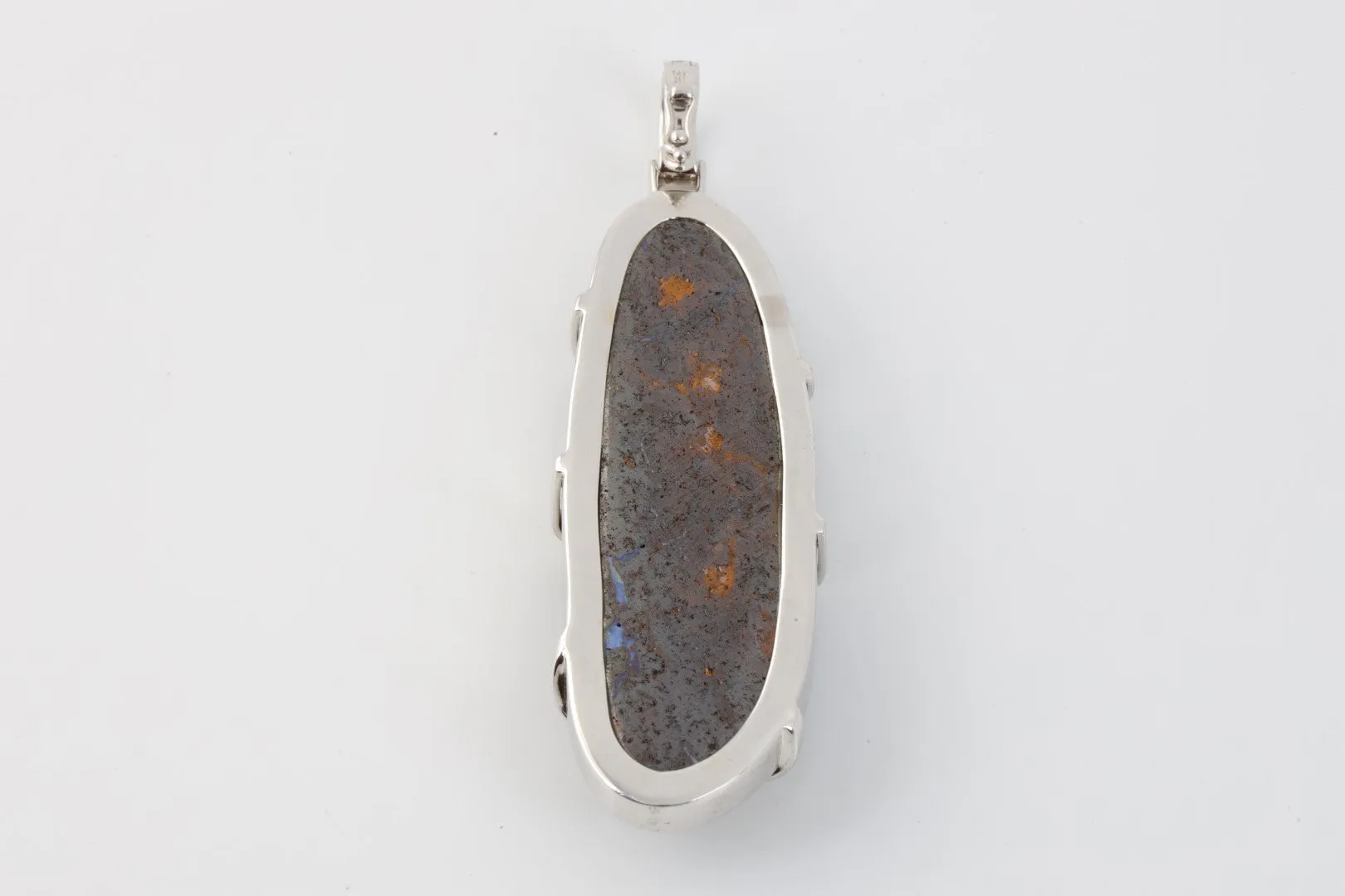 14k White Gold Opal 0.15tcw Diamond Pendant (25.21g.)