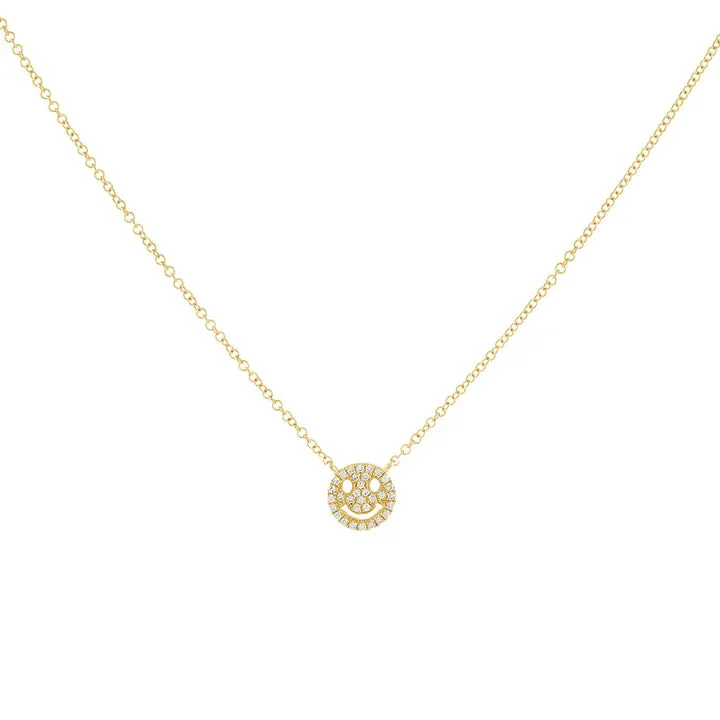 18k/925 Vermeil Happy Face with CZ Necklace