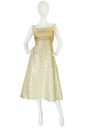 1950s David Hart Brocade & Rhinestone Dress