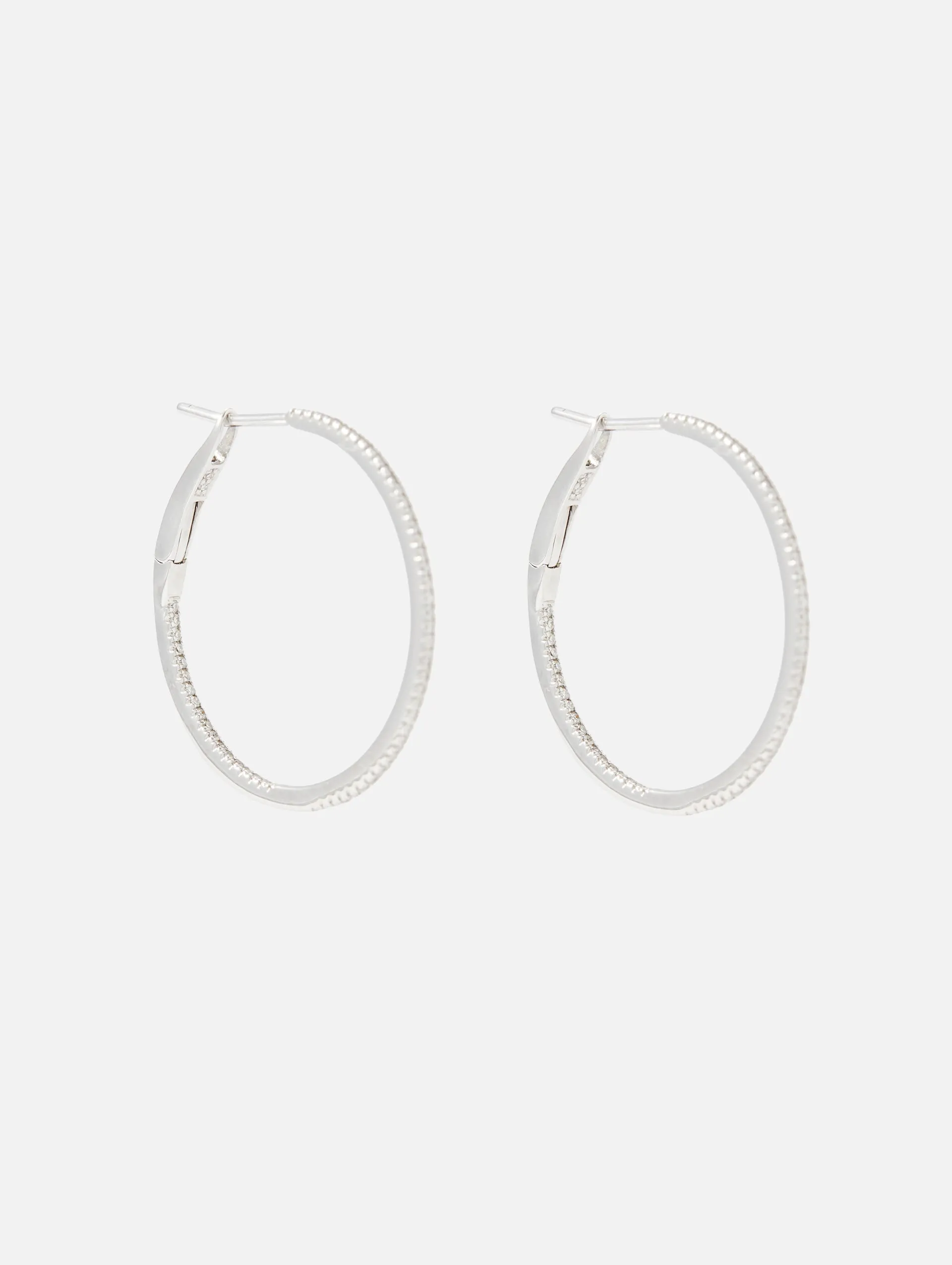 1" Pave Diamond Hoops