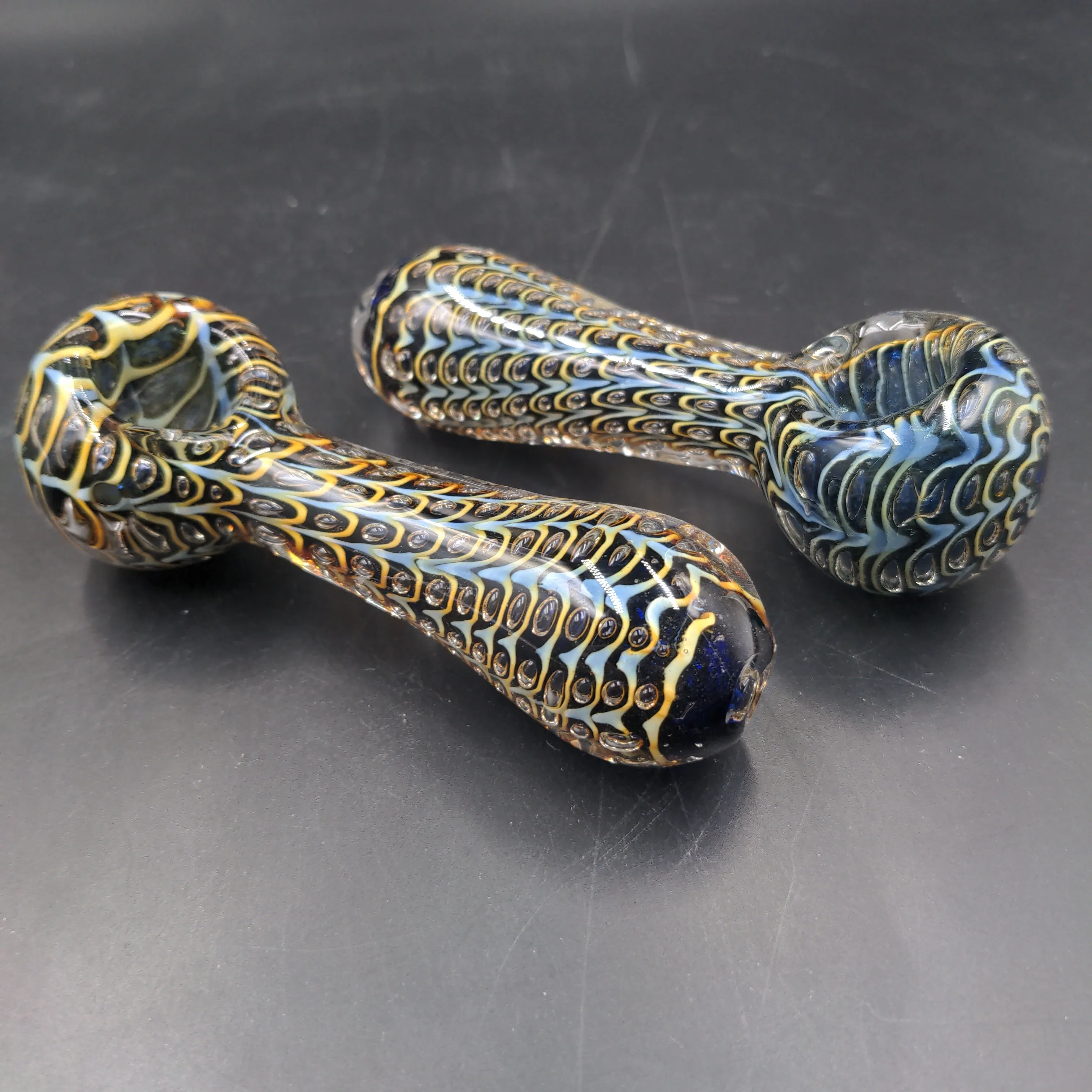 4.5 Golden Web Bubble Design Hand Pipe