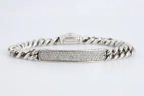 7" David Yurman 925 Silver 1.00tcw Diamond Pave ID Bracelet (23.94g.)