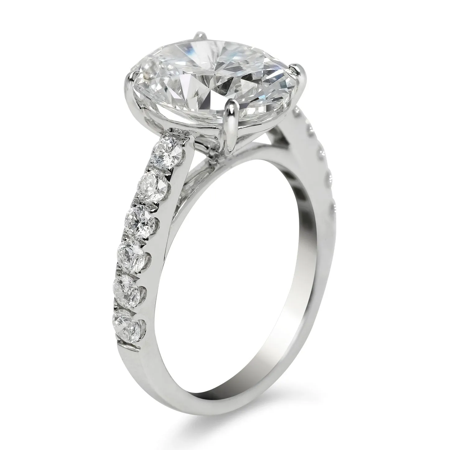 ABBY 5 CARAT OVAL CUT F COLOR VS1 CLARITY DIAMOND ENGAGEMENT RING 18KW GIA CERTIFIED 4CT F VS1 BY MIKE NEKTA