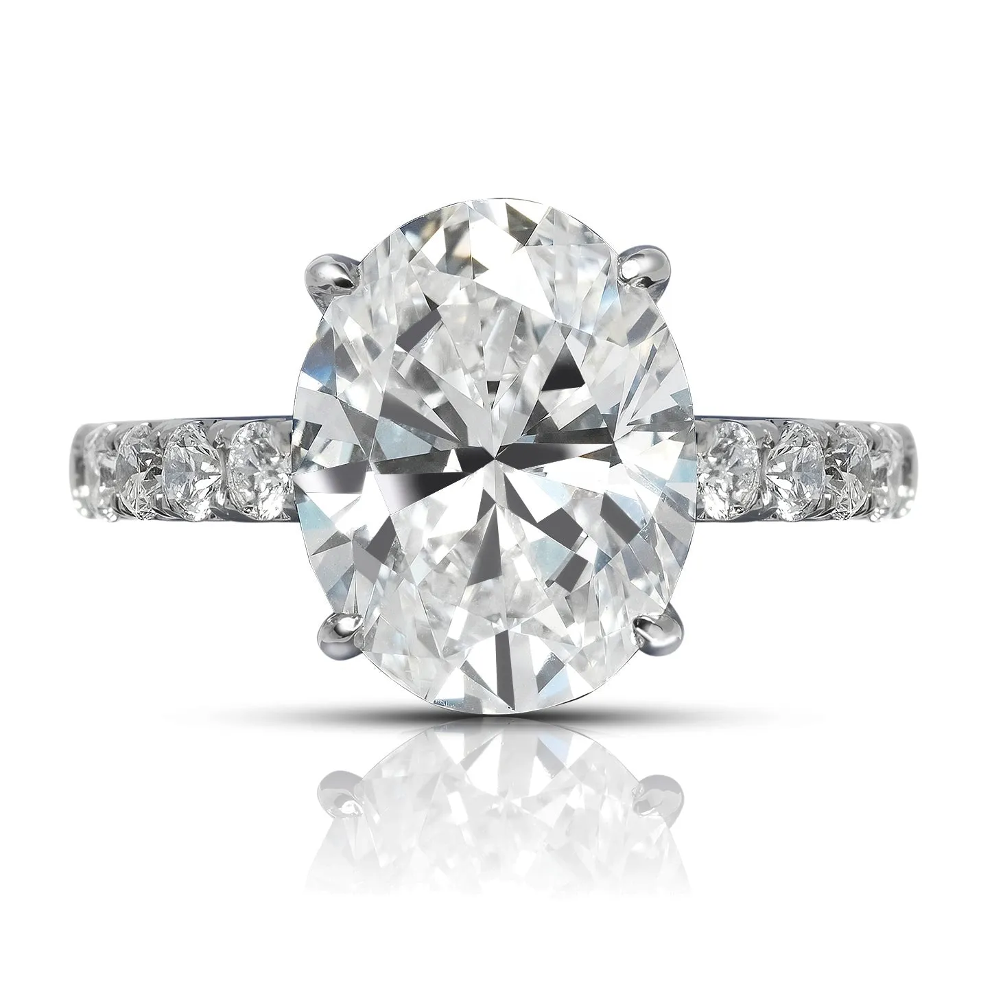 ABBY 5 CARAT OVAL CUT F COLOR VS1 CLARITY DIAMOND ENGAGEMENT RING 18KW GIA CERTIFIED 4CT F VS1 BY MIKE NEKTA