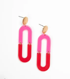 Adalynn Pink and Red Ear Rings