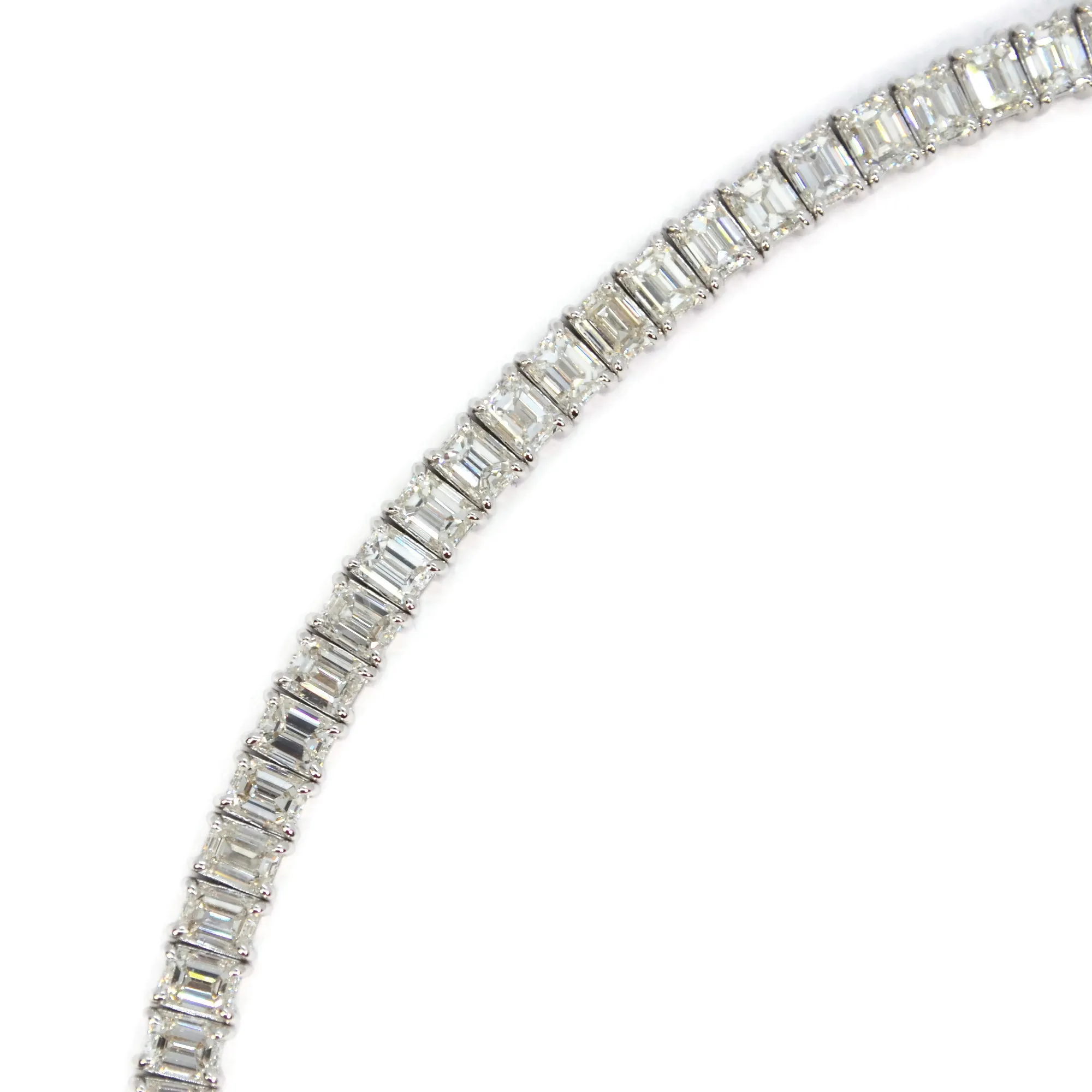 AFJ Diamond Collection - Emerald-cut Diamond Tennis Bracelet, 18k White Gold