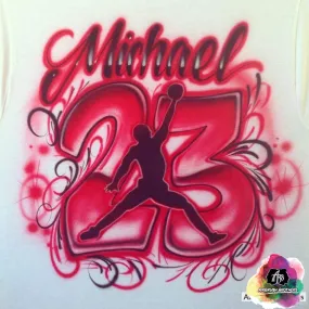 Airbrush Red 23 Jordan Shirt Design