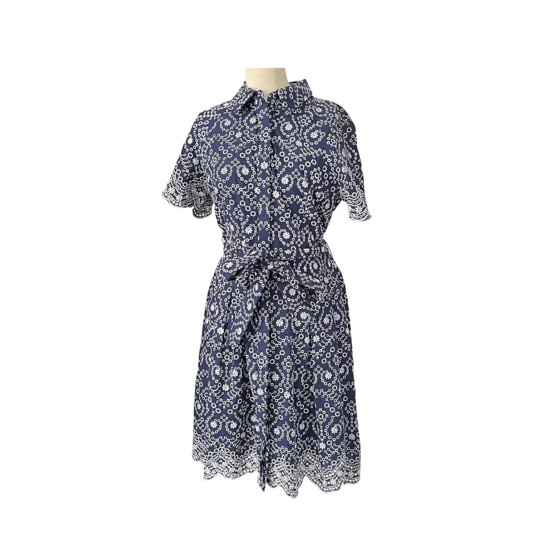 Alex Marie Navy & White Chicken Short-sleeves Knee-length Dress | Brand New |