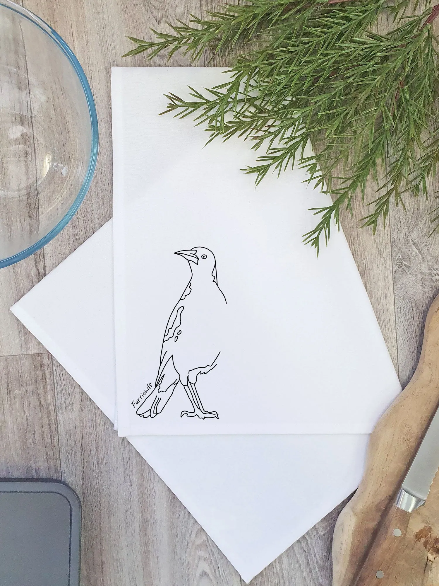 Australian Magpie Tea Towel