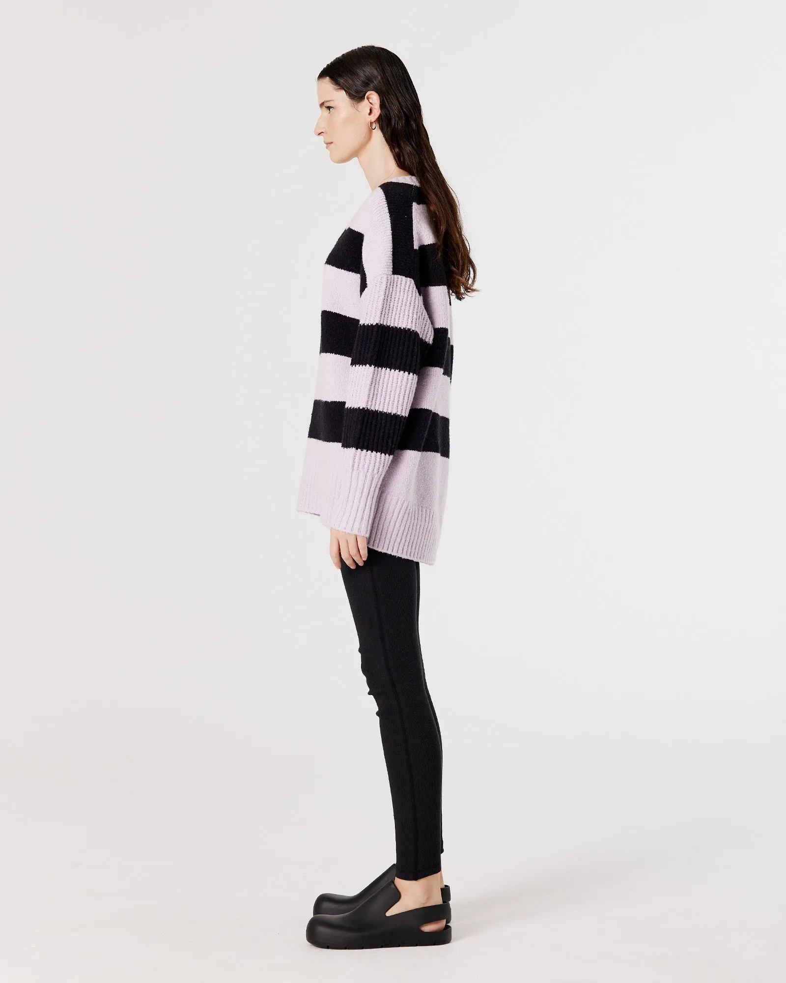 AVA SWEATER - LILAC STRIPE