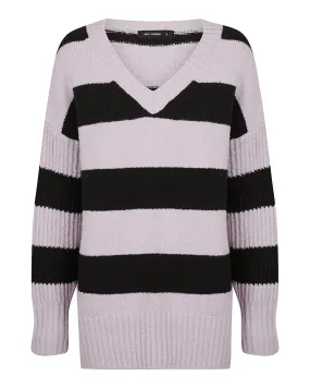 AVA SWEATER - LILAC STRIPE