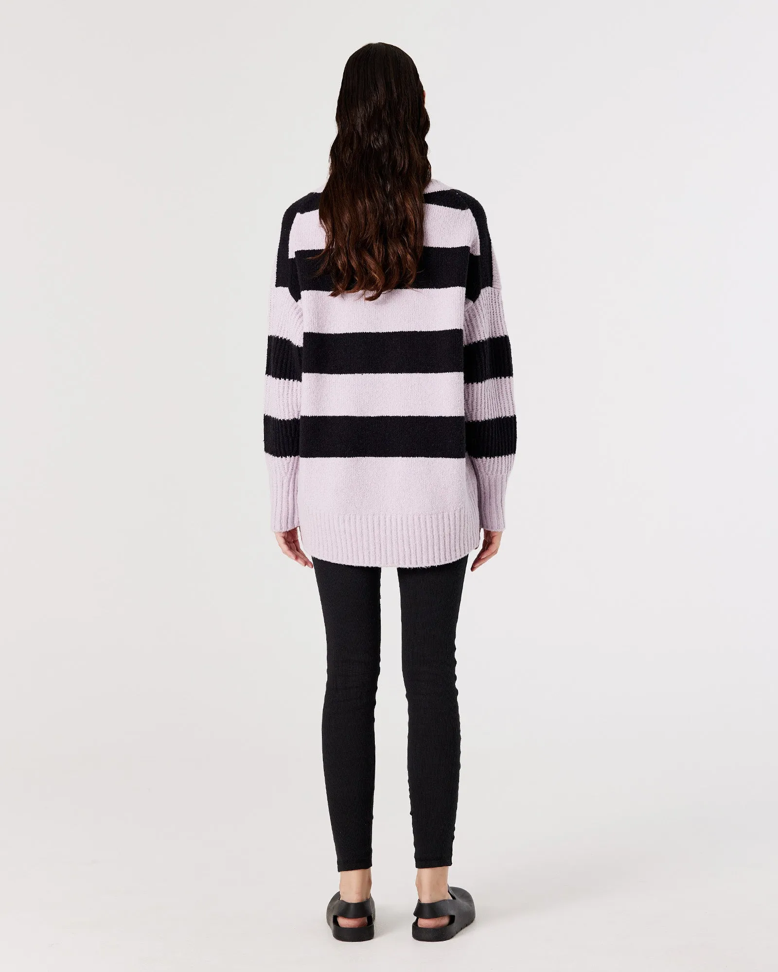 AVA SWEATER - LILAC STRIPE