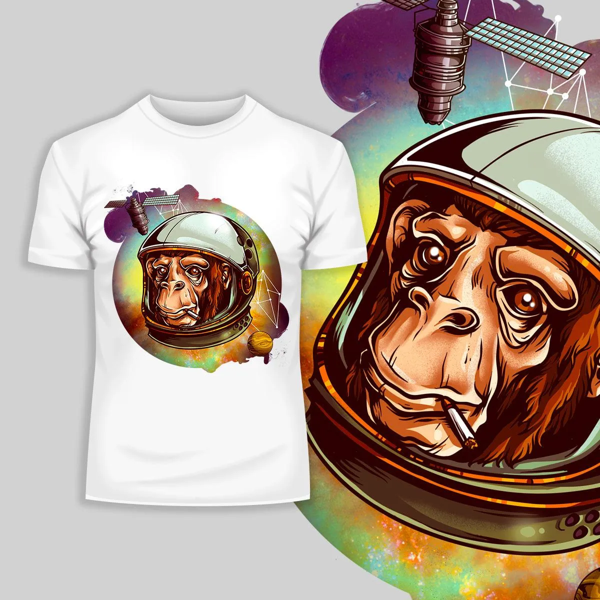 Awesome Cosmic Chimp T-Shirt with an Attitude