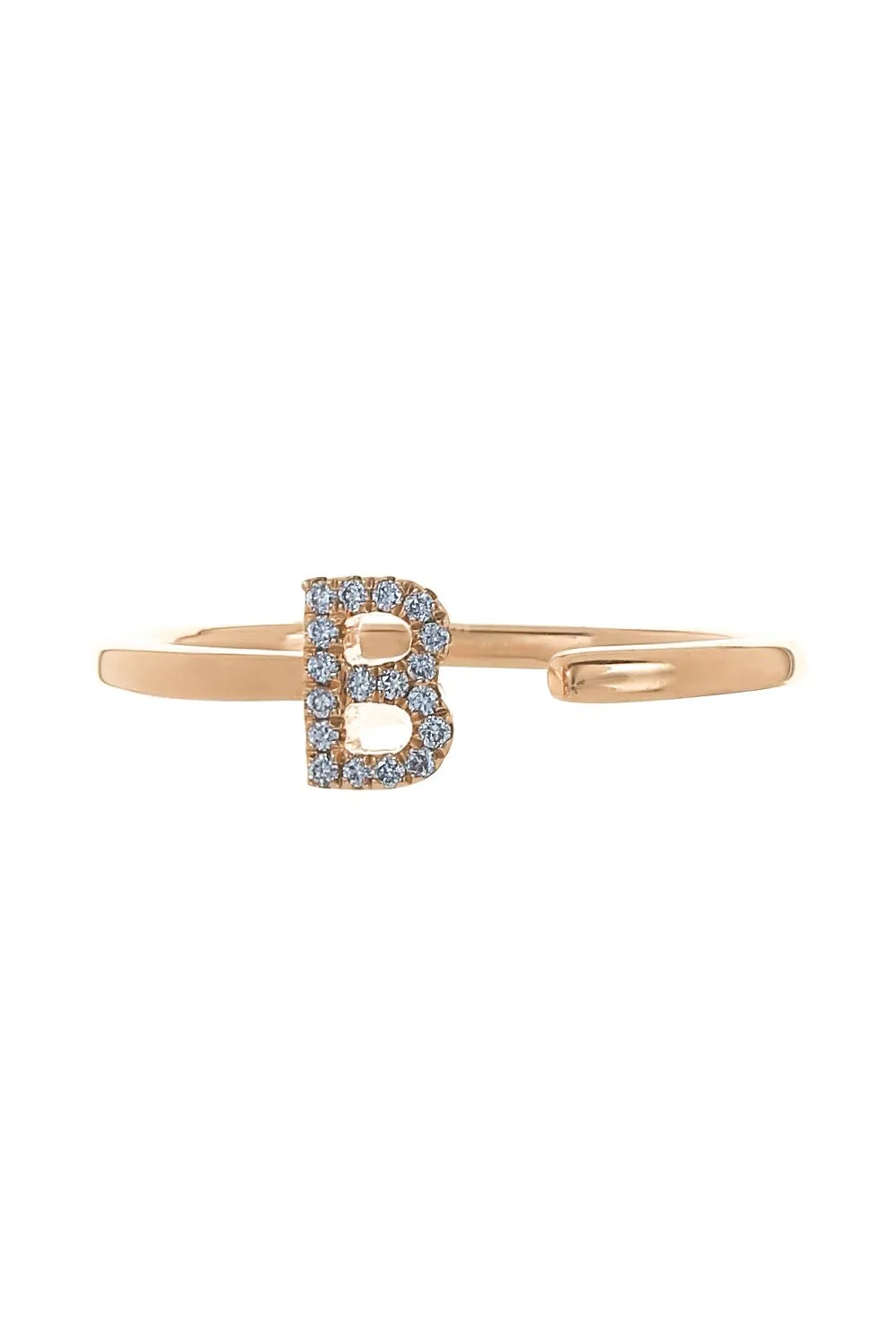 B Diamond Single Initial Ring