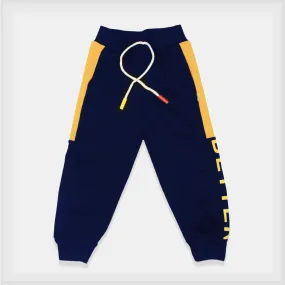 Better Navy and Yellow Warm Velvet Trouser 3630