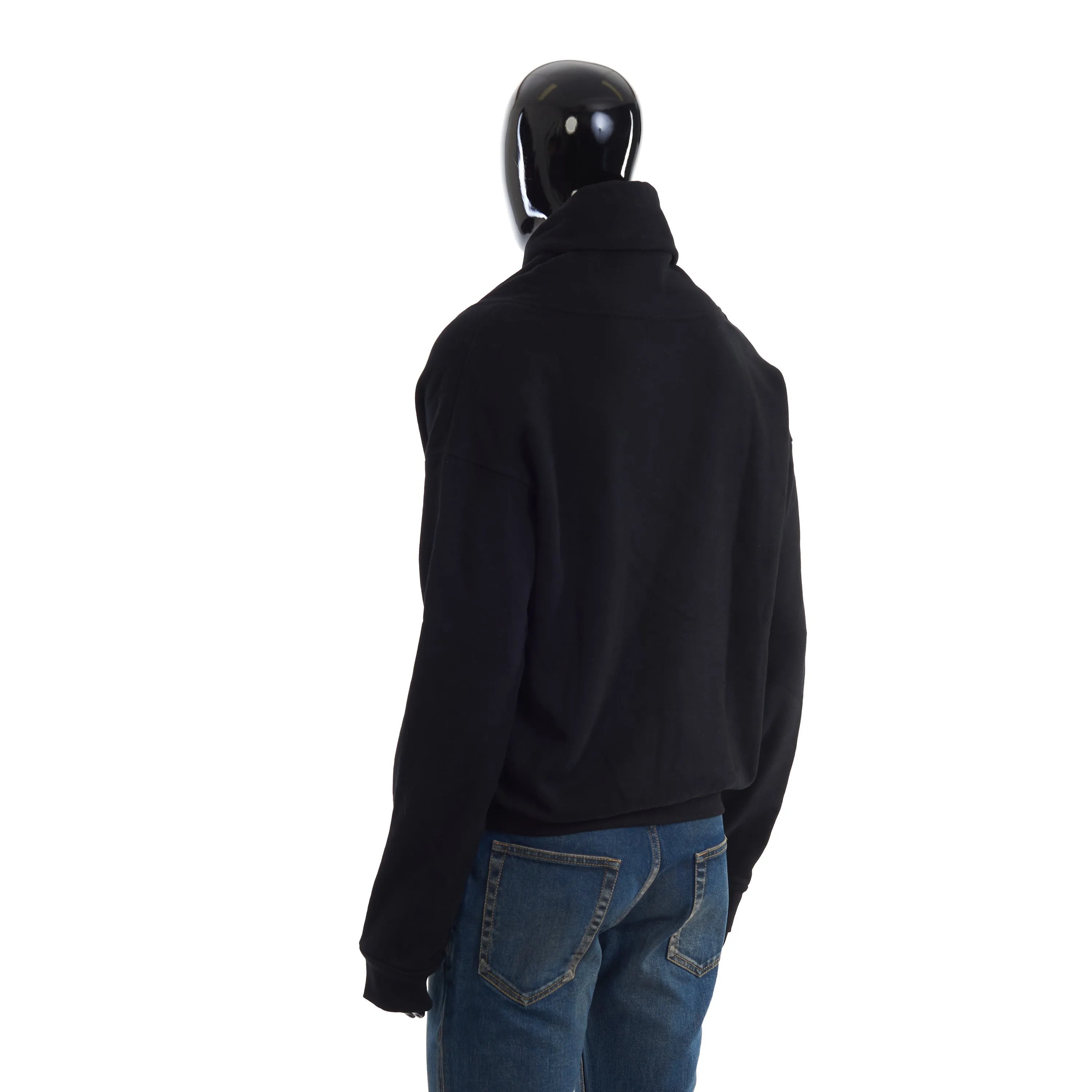 Black Shawl-Neck Sweatshirt