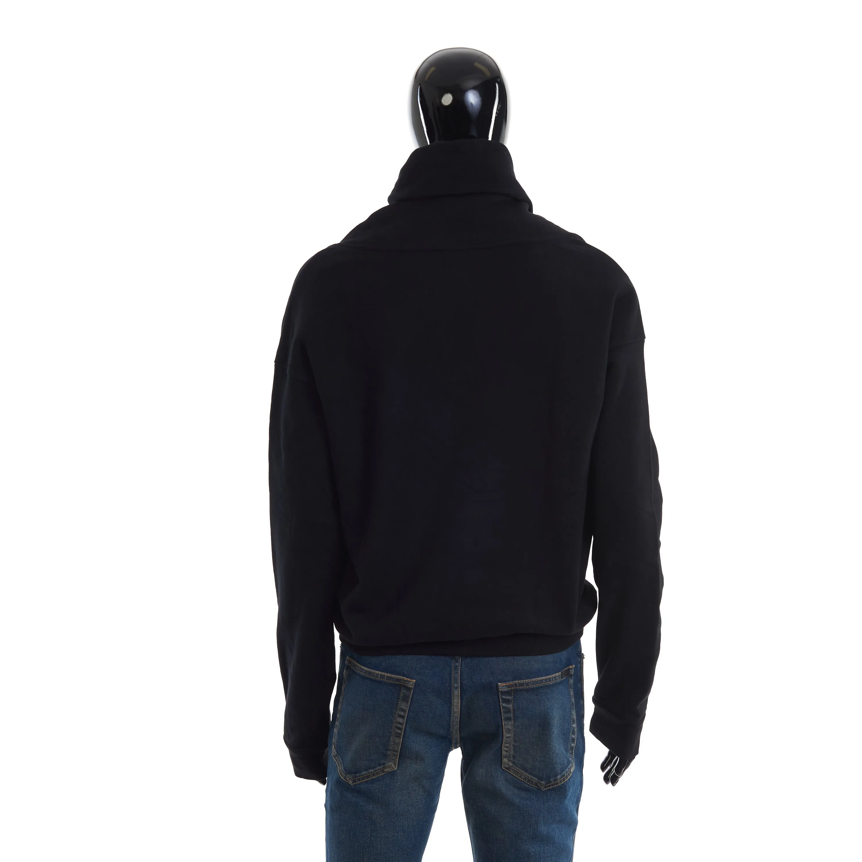 Black Shawl-Neck Sweatshirt