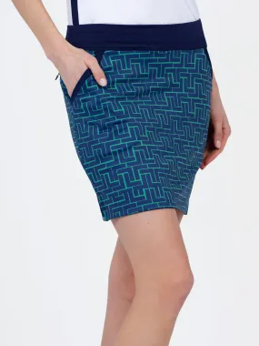 Blake 17 Print Golf Skirt - Ink Tessel