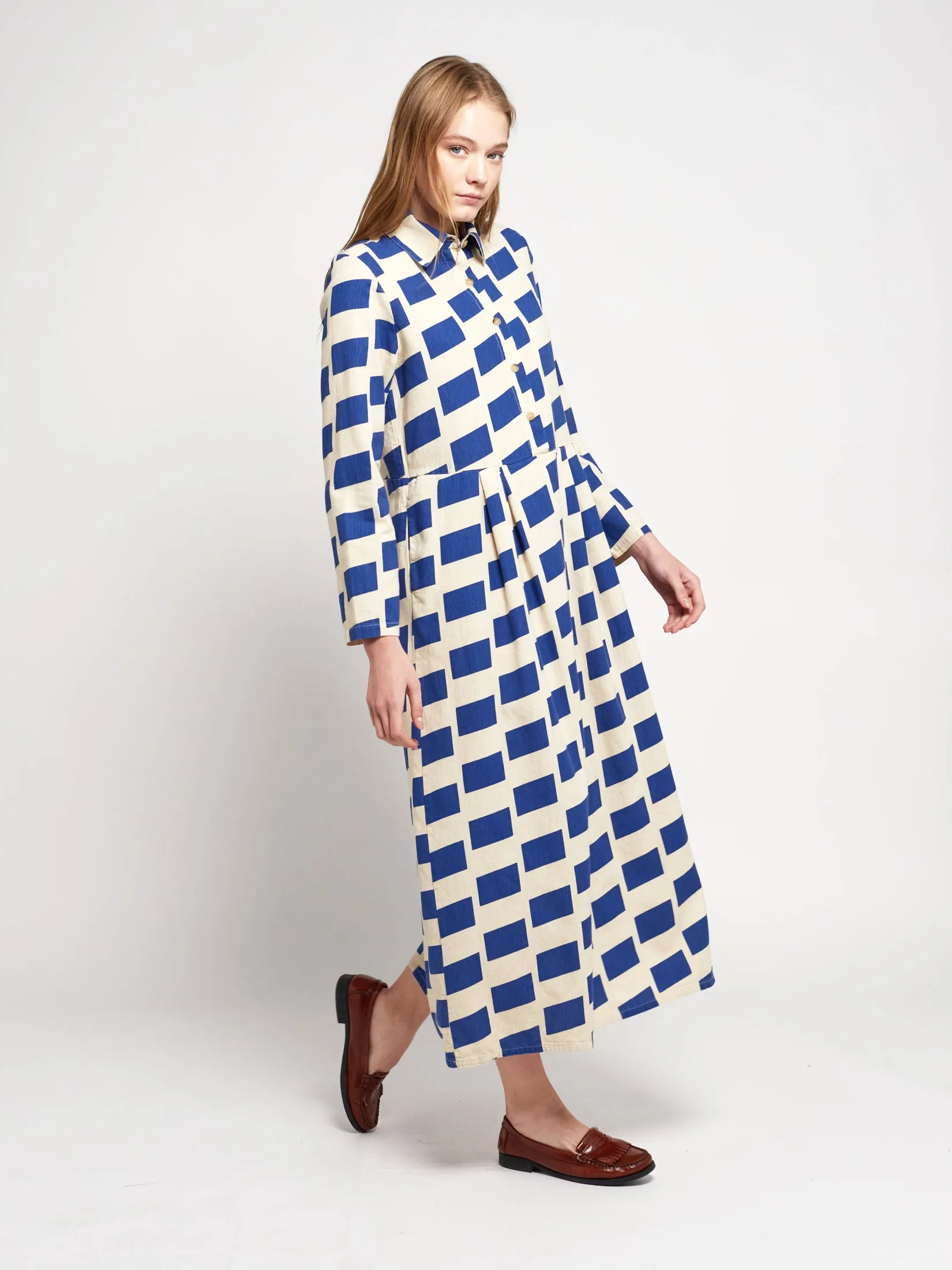 Bobo Choses WOMAN | Check flared long shirt dress