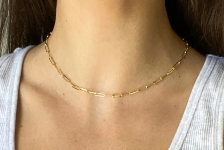 Bold Paperclip Chain Necklace