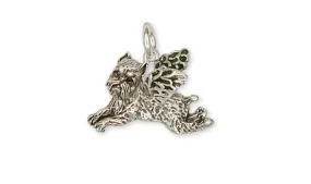 Brussels Griffon Angel Charm Handmade Sterling Silver Dog Jewelry GF6-AC