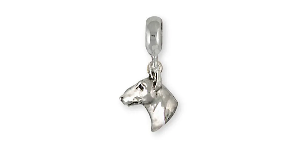 Bull Terrier Charm Slide Handmade Sterling Silver Dog Jewelry BU12-PNS