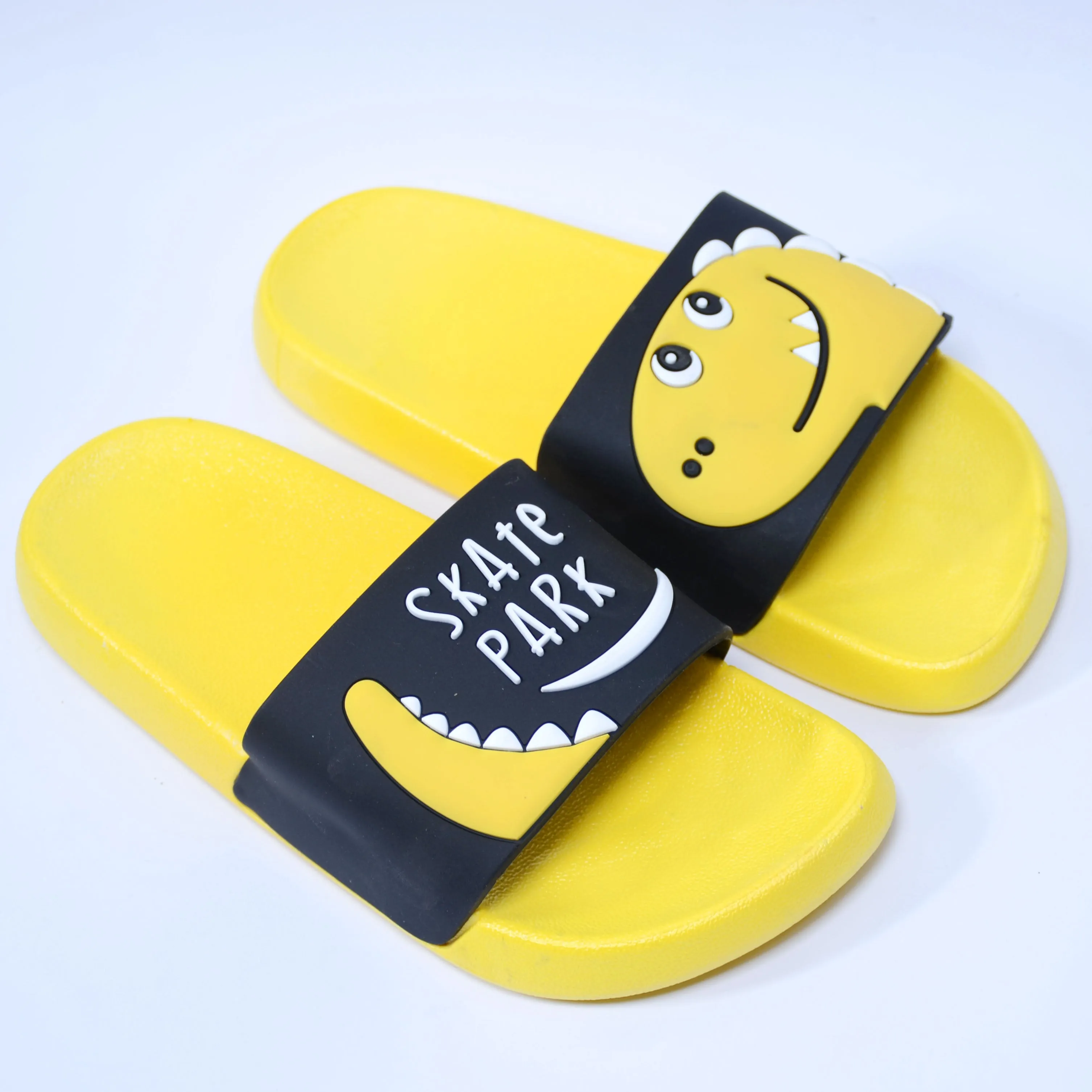 C1619 YZ Dino Skate Park Black with Yellow Slipper