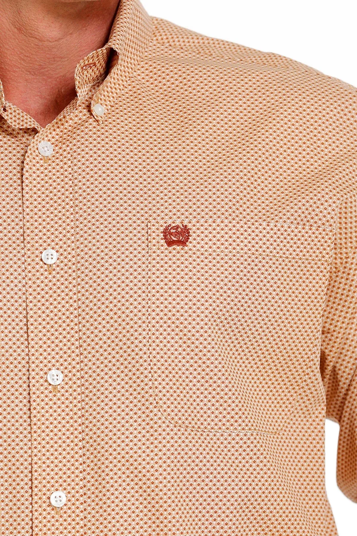 Cinch Shirt Mens Orange Pattern