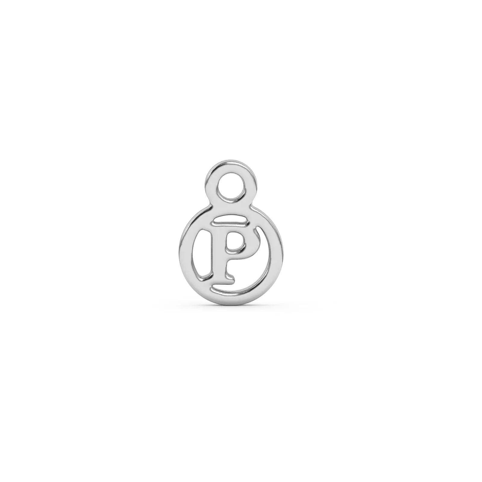 Circle Initial Charm - P | Sterling Silver