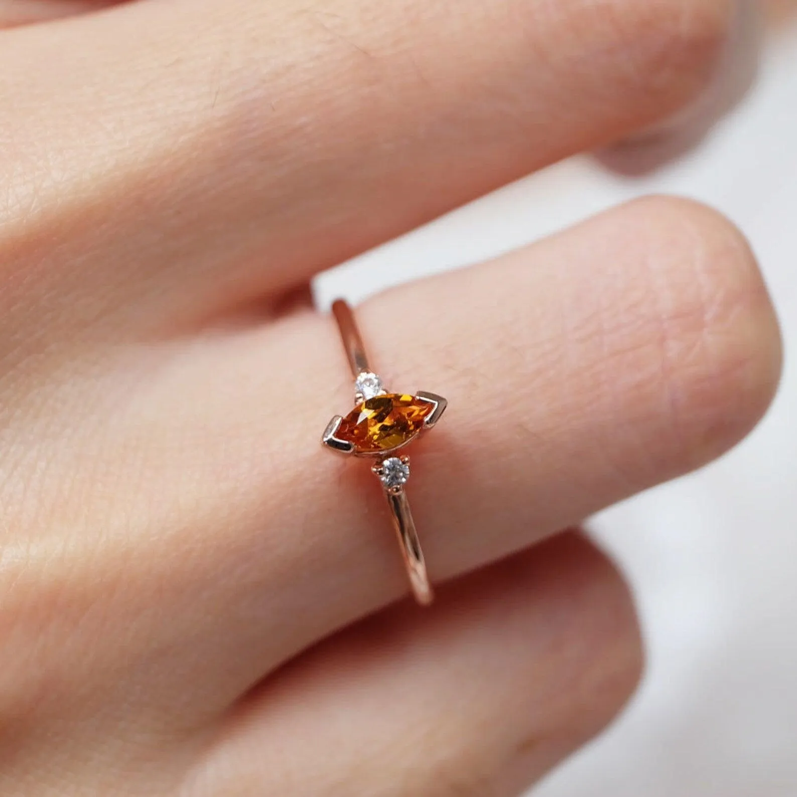 Citrine Diamond Ring Madeleine