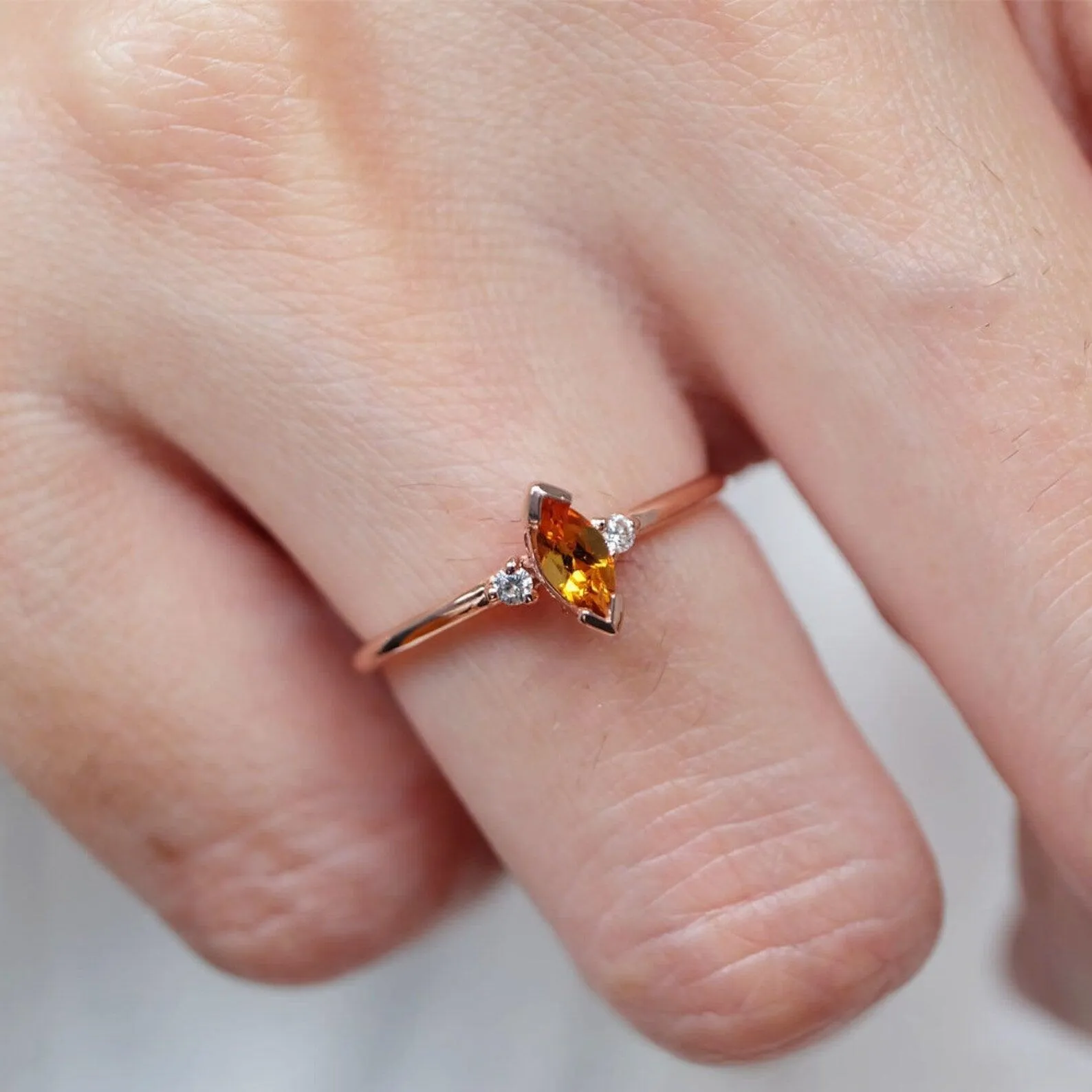 Citrine Diamond Ring Madeleine