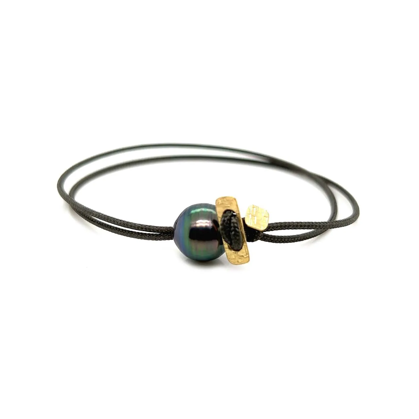 Cord Bracelet, Tahitian Pearl & Gold