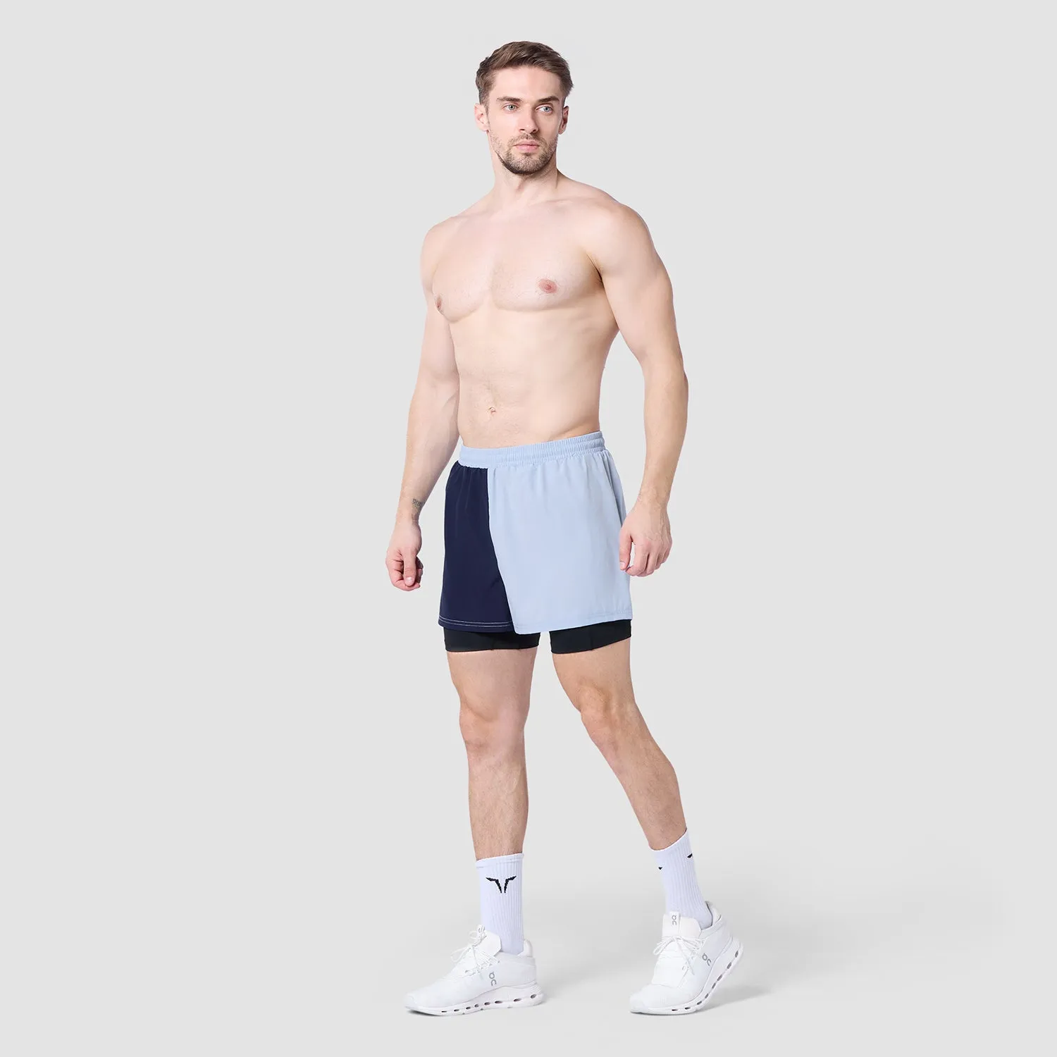 Core 5" Split 2-In-1 Shorts - Skyway & Navy