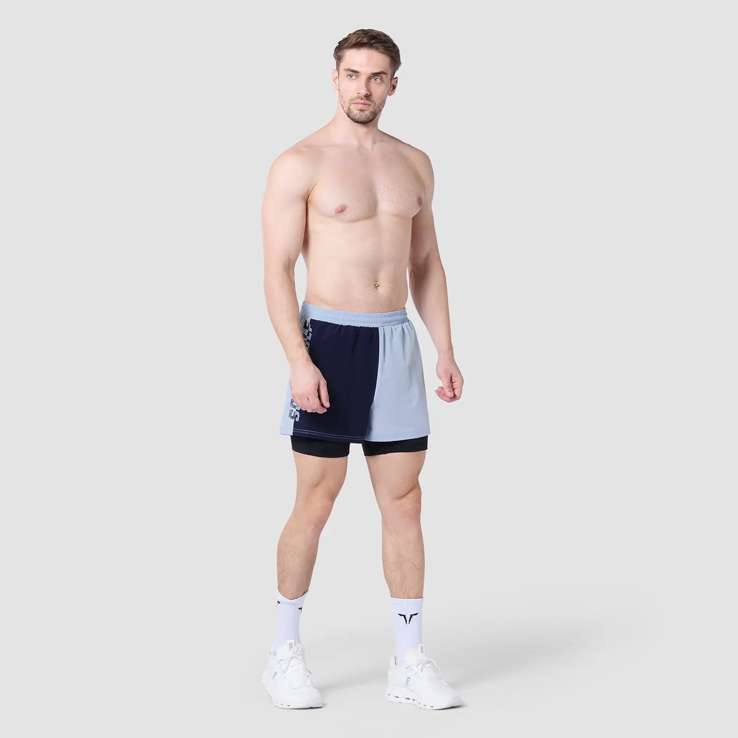 Core 5" Split 2-In-1 Shorts - Skyway & Navy