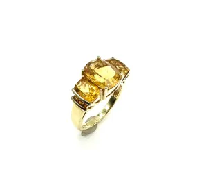 Cushion Cut Citrine Ring